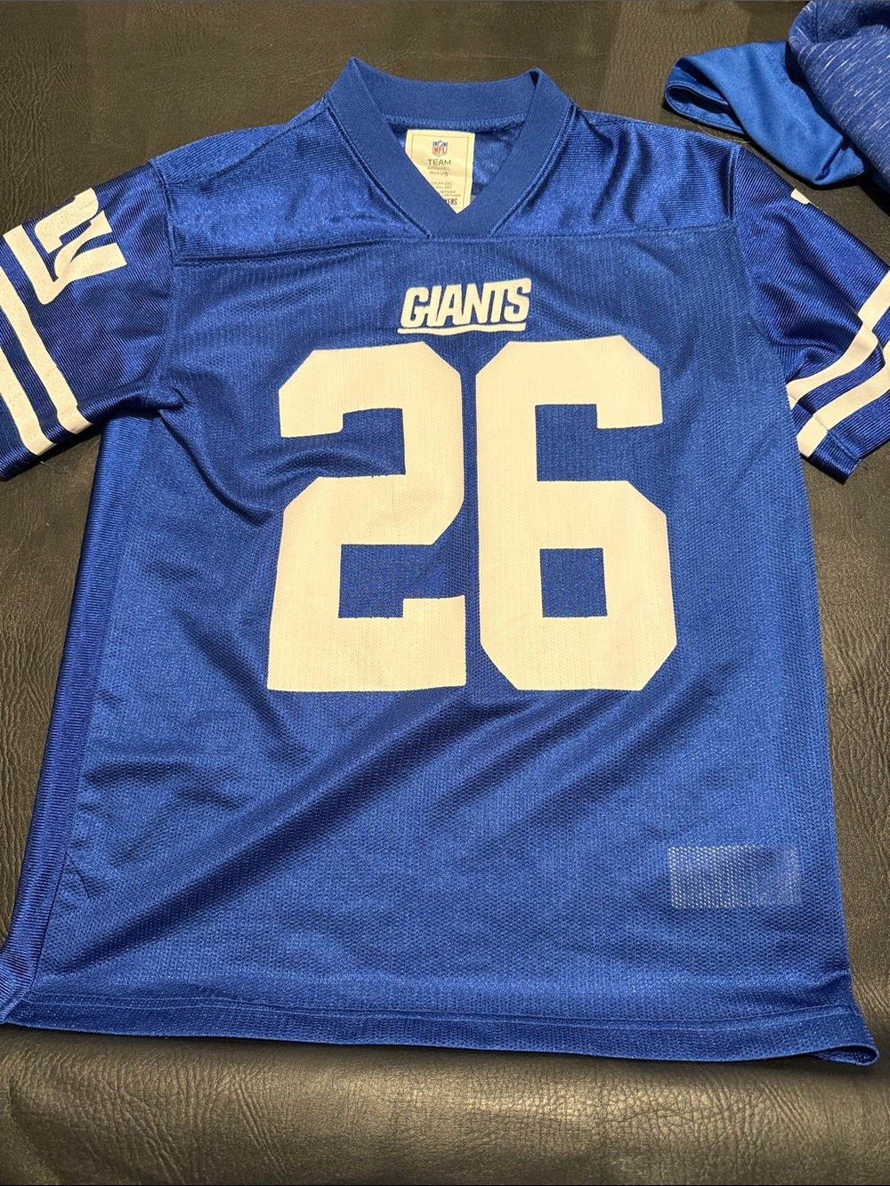 Kids Giants #26 Blue Football Jersey